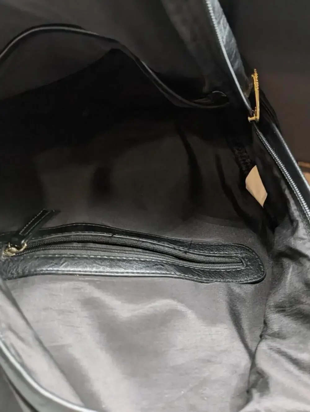 Madden Girl Solid Black Leather Structured Multi Pocket Backpack 90s Y2K 2000s